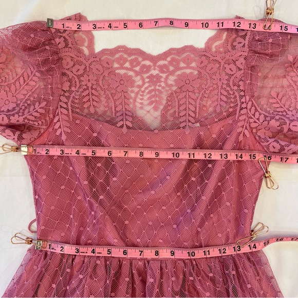 Vintage JCPenney 80’s “Pretty in Pink” Lace Overlay Prom Union Made Dress SMALL - Picture 14 of 15